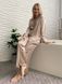 Pajama-style suit "Black Stripe on Beige", L