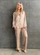 Pajama-style suit "Black Stripe on Beige", L