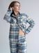 Women's pajamas made of Italian flannel in a blue-white check, home suit, L