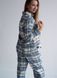 Women's pajamas made of Italian flannel in a blue-white check, home suit, L