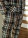 Men's pajamas made of Italian cotton in a brownish-gray cage, home clothes, XL