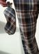 Men's pajamas made of Italian cotton in a brownish-gray cage, home clothes, M