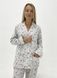 Warm women's pajamas with a jacket made of flannel, floral confetti print on grey, home clothes, *S-8XL(10 days)
