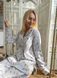 Warm women's pajamas with a jacket made of flannel, floral confetti print on grey, home clothes, *S-8XL(10 days)