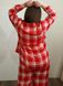 Women's shirt made of Italian viscose red checkered, S