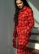 Women's pajamas warm in a pomegranate cage made of Italian flannel, home clothes, One size