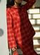 Women's pajamas warm in a pomegranate cage made of Italian flannel, home clothes, One size