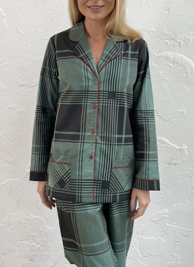 Women's warm flannel pajamas "Forest Comfort", homewear, M