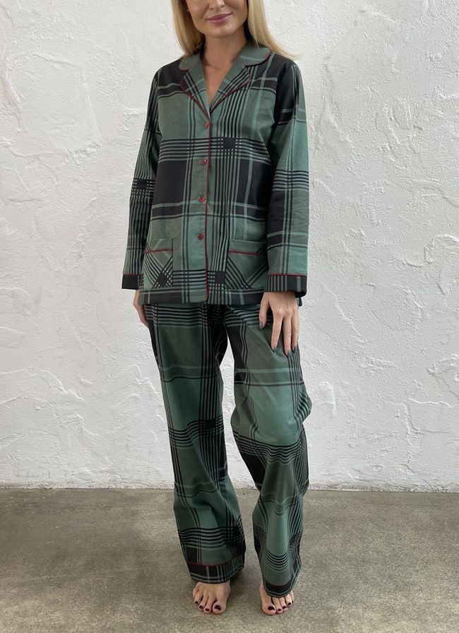Women's warm flannel pajamas "Forest Comfort", homewear, M