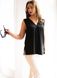 Black blouse with a V-neck, universal style, L