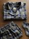 Men's pajamas made of Italian flannel, checkered blue and khaki, home wear, *S-6XL(10 days)