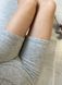 Women's warm knitted wool shorts with angora light grey melange, Gray, S