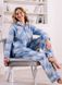 Warm women's pajamas with a blue and gray checkered SHIRT (home suit), *S-8XL(10 days)