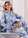 Warm women's pajamas with a blue and gray checkered SHIRT (home suit), *S-8XL(10 days)