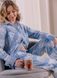 Warm women's pajamas with a blue and gray checkered SHIRT (home suit), S