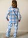 Warm women's pajamas with a blue and gray checkered SHIRT (home suit), *S-8XL(10 days)