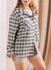 Women's warm shirt made of Italian flannel olive and beige checkered, S