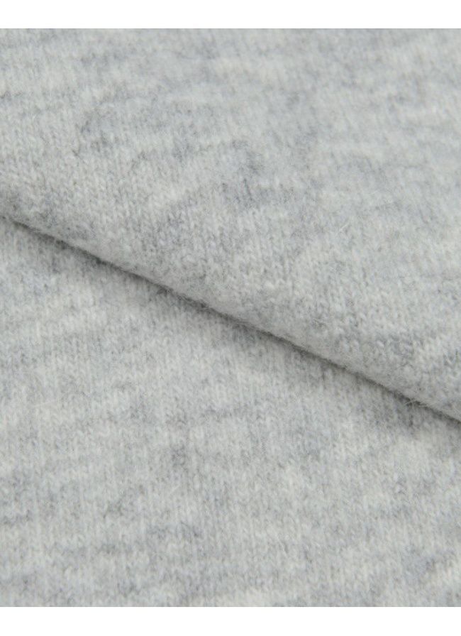 Women's warm knitted wool shorts with angora light grey melange, Gray, S