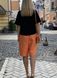 Bermuda shorts made of Italian linen, women's orange, S