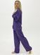 Pajama-style suit with purple diamond print edging, S