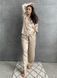 Pajama-style suit "Black Peas on Beige", XL