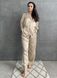 Pajama-style suit "Black Peas on Beige", XL