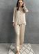Pajama-style suit "Black Peas on Beige", XL