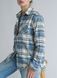 Women's shirt made of Italian flannel blue and white checkered, S