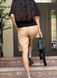 Bermuda shorts made of Italian linen, women's in Camel colour, S