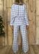 Warm women's pajamas made of flannel checkered blue-blue, home clothes, *S-8XL(10 days)