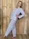Warm women's pajamas made of flannel checkered blue-blue, home clothes, *S-8XL(10 days)